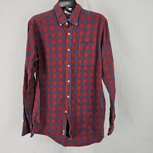 Onward Reserve Tailored Fit Long Sleeve Button Down Mens Size Medium Red/steel